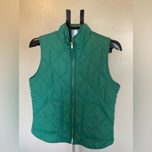 J Crew Kelly Green Quilted Women's Vest